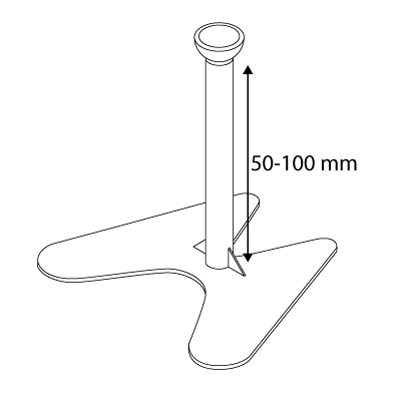 CLEAR-GRIP TELESCOPIC TUBE WITH BASE, 50-100 MM LENGTH