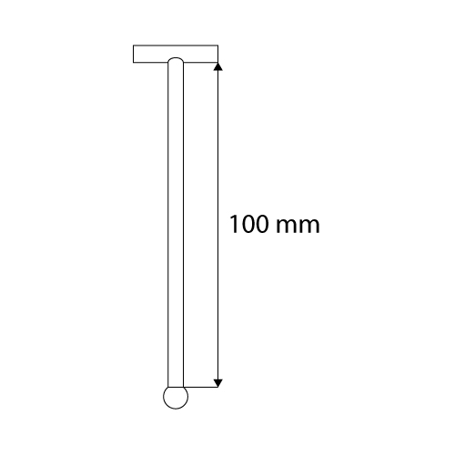ÁTLÁTSZÓ CSIPESZ RENDSZER SZÁR, 100 MM HOSSZÚ, CÍMKETARTÓVAL