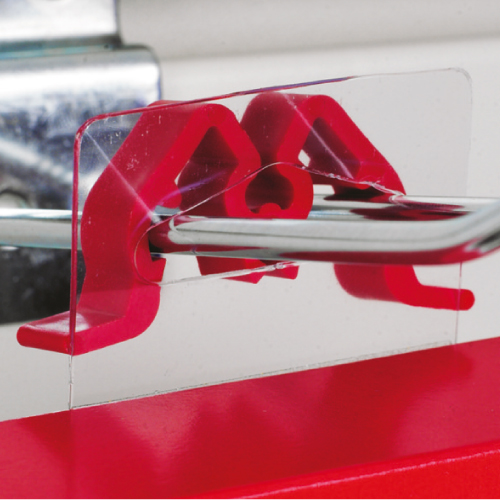 WHITE POLYPROPYLENE LIMITER FOR DOUBLE HOOKS WITH 5,5 MM DIAMETER