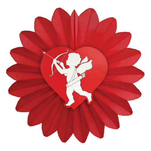 "CUPID'S FLOWER" ORNAMENT MADE OF RED PAPER, 680 MM HEIGHT