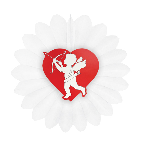 "CUPID'S FLOWER" ORNAMENT MADE OF WHITE PAPER, 680 MM HEIGHT