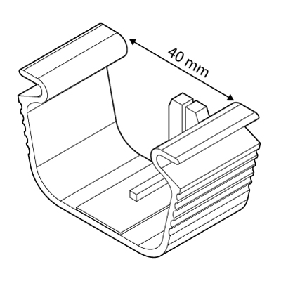 CLICK CLIP FOR WIRE BASKETS WITH D 2-5 MM, 40 MM RODS DISTANCE 