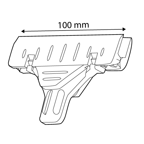 LABEL HOLDER WITH CLAMP, L 100 MM, FOR 5 MM THICKNESS