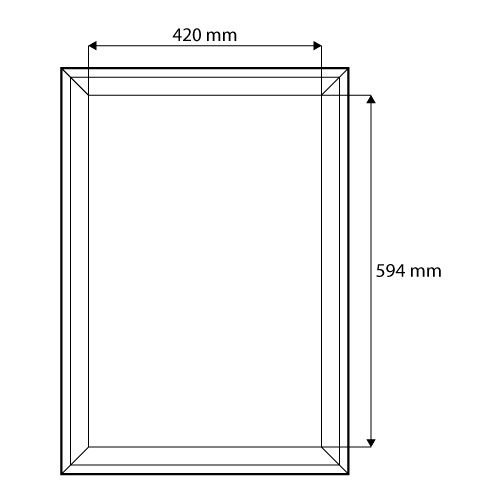 DISPLAYRAHMEN AUS HOLZ, FORMAT A2 420X594 MM, MIT M10 BOHRUNG