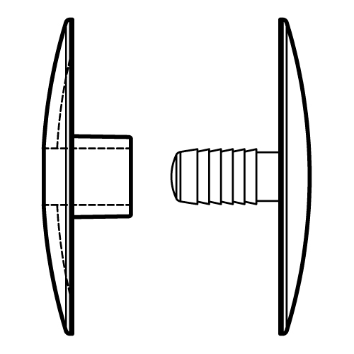 NIT DIN PLASTIC CU CAPSA EXTERIOARA D 40 MM, PENTRU FIXARE MATERIALE CU GROSIMI DE 6-11 MM