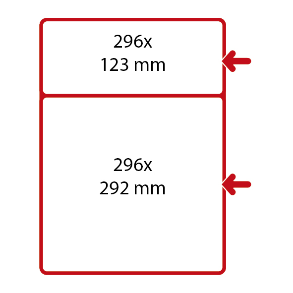 SHOWCARD FRAMES A3P WITH CROSS BAR, 296X123 MM AND 296X292 MM, LANDSCAPE