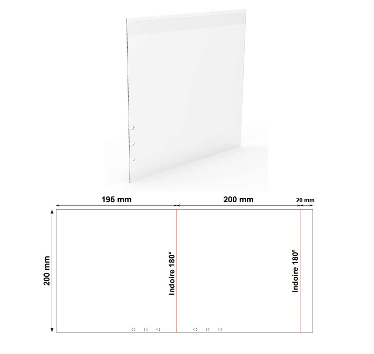 SHARK FOOT PVC POCKET 200X200 MM WITH 3 HOLES