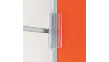 Etikettenhalter für das „Slatwall“ System