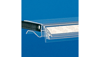 Price rails for glass and wood shelves