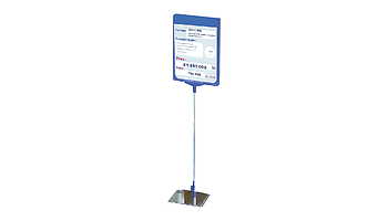 Showcard stand N with steel base 160x185 mm, steel tube, "T" piece and frame