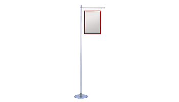 Aluminum display stand with one arm or two arms, without base