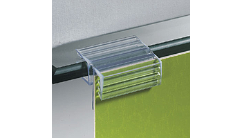 For fixing on glass shelves