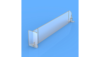 Fachteiler 60 mm hoch, "T"-Front und zwei Befestigungspunkte