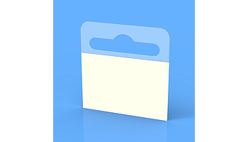 Hang tab with flexible adhesive surface