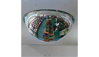 Hemispherical mirror with the coverage of 360 degrees