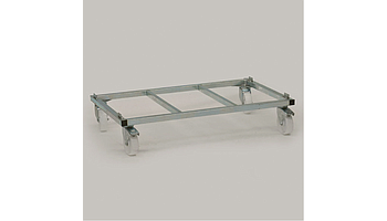 Metallic base with wheels