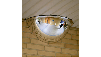Hemispherical mirror with the coverage of 180 degrees
