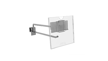 Label holder with mounting over price ticket of hook