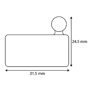 Átlátszó csipesz rendszer: Csuklós mágnes, 31,5x12,5x24,5 mm
