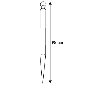 Átlátszó csipesz rendszer: Nagy beszúrótű, 96 mm