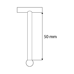 ÁTLÁTSZÓ CSIPESZ RENDSZER SZÁR, 50 MM HOSSZÚ, CÍMKETARTÓVAL