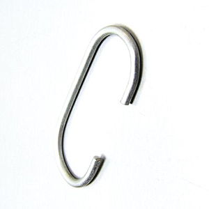 METALLIC "C" HOOK, L 35 MM, 2 MM WIRE THICKNESS