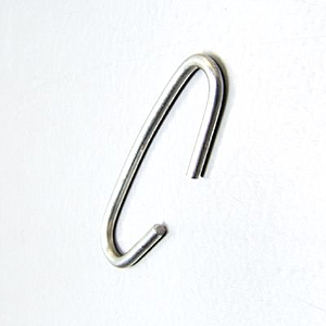 METALLIC "C" HOOK, L 39 MM, 2 MM WIRE THICKNESS