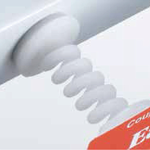 PLASTIC STOPPER WITH SPRING AND 2 ADHESIVE BUTTONS D 16 MM, 33 MM L