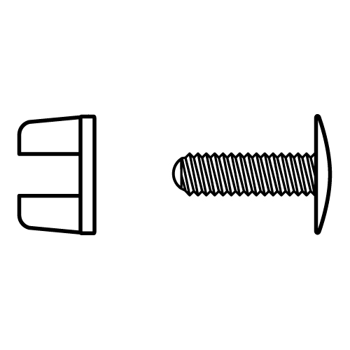 SCREW AND NUT PLASTIC SET, FOR FASTENING 16 MM MATERIALS THICKNESS