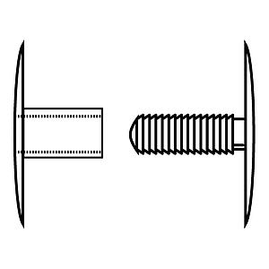 PLASTIC RIVET FOR FASTENING BETWEEN 12-21 MM MATERIALS THICKNESS