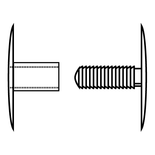PLASTIC RIVET FOR FASTENING BETWEEN 12-21 MM MATERIALS THICKNESS