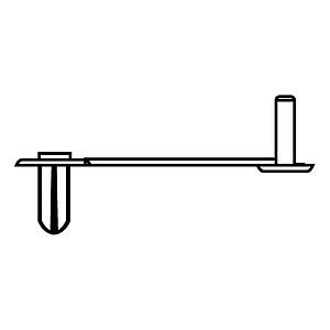 PLASTIC LOOP STUD FOR FASTENING PERFORATED METAL SHELVES