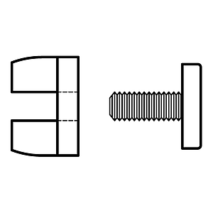 SCREW AND NUT PLASTIC SET, FOR FASTENING 0-8 MM MATERIALS THICKNESS