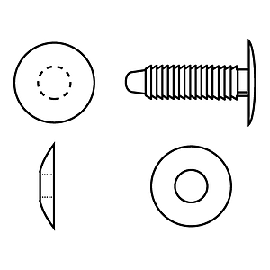 PLASTIC RIVET FOR FASTENING 22 MM MAXIMUM MATERIALS THICKNESS