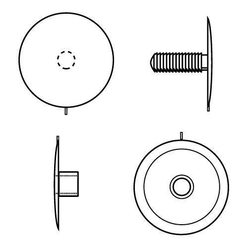 MŰANYAG PATENT 28 MM FEJÁTMÉRŐVEL, MAX6-15 MM ANYAGVASTAGSÁGHOZ