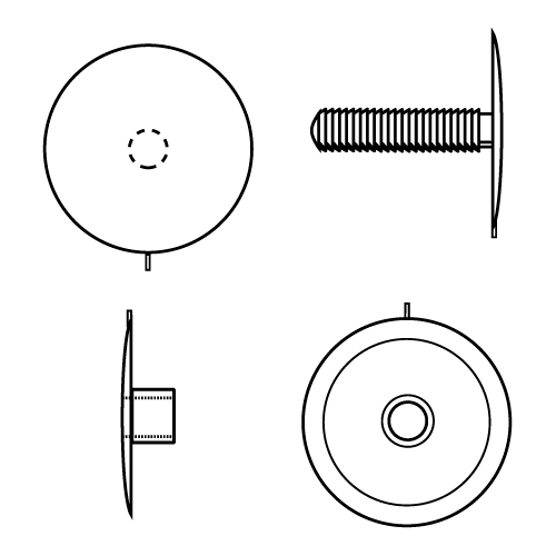 NIT PLASTIC CU BUTON CURBAT PENTRU FIXARE MATERIALE CU GROSIME DE 6-22 MM