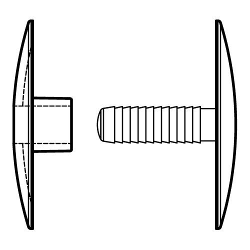 NIT DIN PLASTIC CU CAPSA EXTERIOARA D 40 MM, PENTRU FIXARE MATERIALE CU GROSIMI DE 6-21 MM
