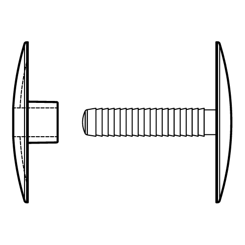 NIT DIN PLASTIC CU CAPSA EXTERIOARA D 40 MM, PENTRU FIXARE MATERIALE CU GROSIMI DE 6-32 MM