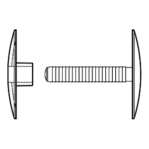 PLASTIC RIVET WITH EXTERIOR STAPLE D 40 MM, FOR FASTENING BETWEEN 6-38 MM MATERIALS THICKNESS