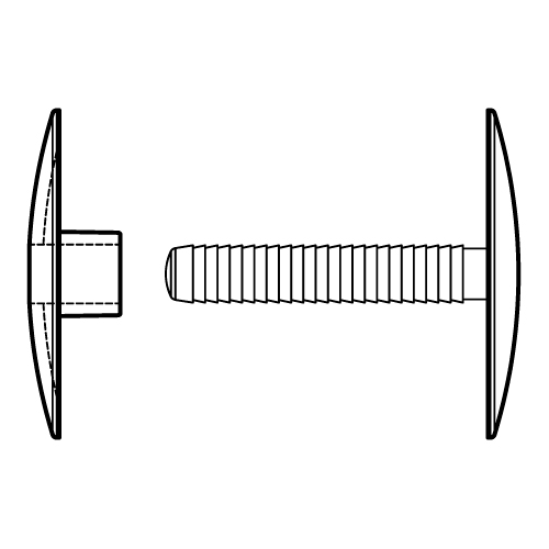 NIT DIN PLASTIC CU CAPSA EXTERIOARA D 40 MM, PENTRU FIXARE MATERIALE CU GROSIMI DE 6-38 MM