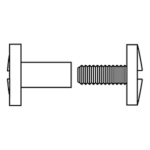 SCREW AND NUT PLASTIC SET, D 12 MM OUTER HEAD FOR 10 MM MATERIALS THICKNESS