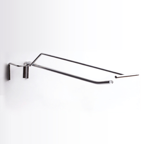 GALVANIZED SIMPLE HOOK, D 8 MM, 400 MM LENGTH, WITH LABEL HOLDER ON THE UPPER PART AND FIXING ON CROSSBARS