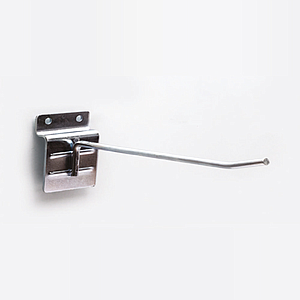 GALVANIZED SIMPLE HOOK, D 4,8 MM, WITH FIXING ON SLATWALL PANELS
