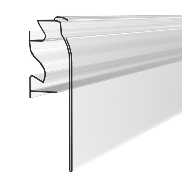 HERMES PROFILE, 52X1330 MM, STAIGHT HINGE AND LOWER BORDER, WITHOUT GRIP
