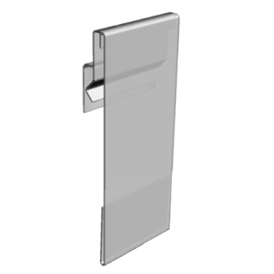 PVC POCKET WITH FLEXIBLE HINGE, PARALLEL DISPLAY, 53X100 MM (HXL)