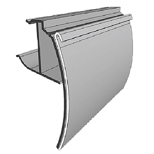 WWT PROFILE, 39X1250 MM, MECHANICAL FIXING ON WIRE, WITH HINGE AND GRIP 