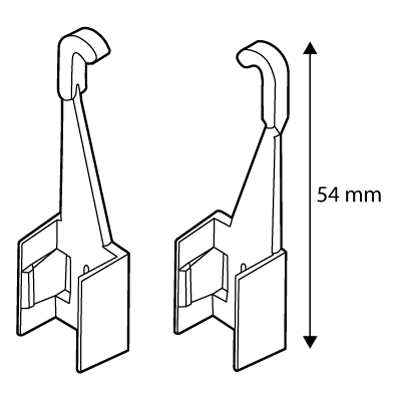 HANGING HOOK, 54 MM HOOK'S LENGTH, FOR FRAMES SERIES 1