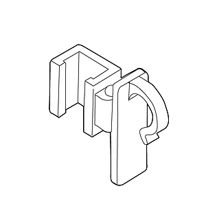 SUSPENSION HOOK, 2-PART, FOR FRAMES SERIES 1, FIXING ON WIRES D 12 MM
