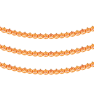 DECORATIVE PUMPKINS GARLAND, MADE OF ORANGE PAPER, 3600 MM LENGTH