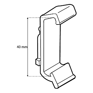 CLIP FASTENER FOR 40 MM HEIGHT LABEL HOLDER